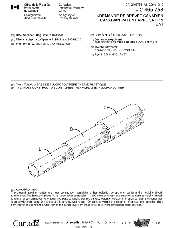 Canadian Patent Document 2465758. Cover Page 20041115. Image 1 of 1