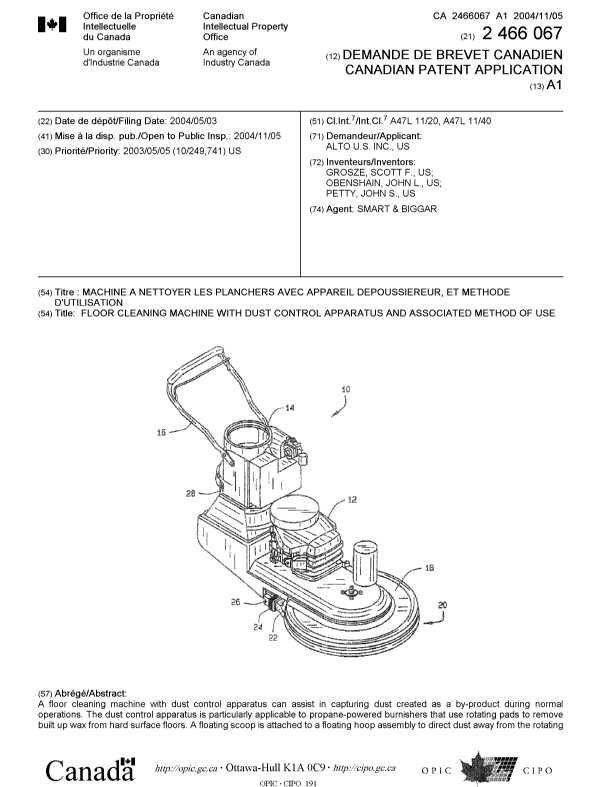 Canadian Patent Document 2466067. Cover Page 20041008. Image 1 of 2