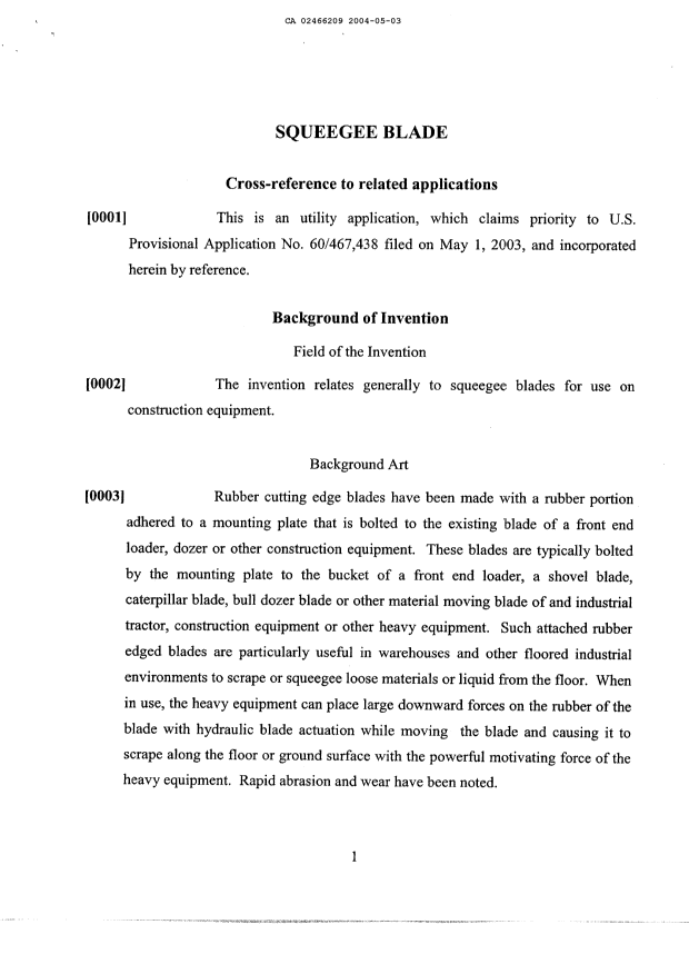 Canadian Patent Document 2466209. Description 20040503. Image 1 of 11