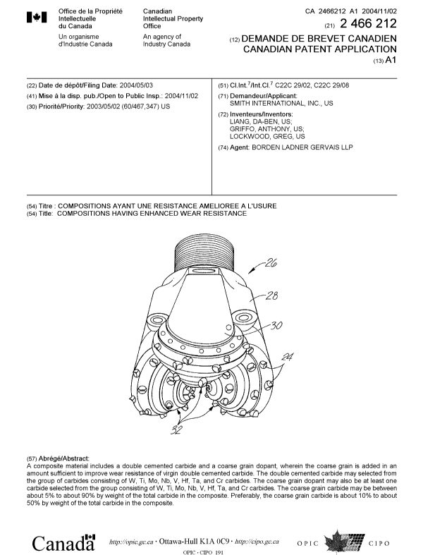 Canadian Patent Document 2466212. Cover Page 20041008. Image 1 of 1