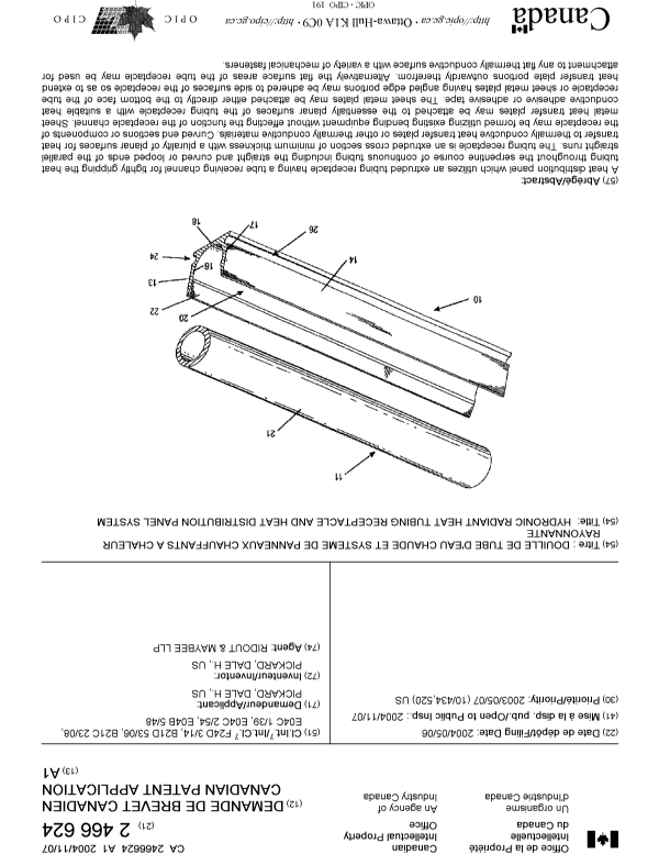 Canadian Patent Document 2466624. Cover Page 20041029. Image 1 of 1