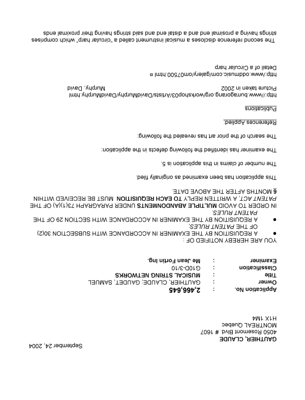 Document de brevet canadien 2466645. Poursuite-Amendment 20031224. Image 1 de 3