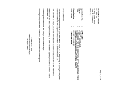 Canadian Patent Document 2467288. Correspondence 20051221. Image 1 of 1
