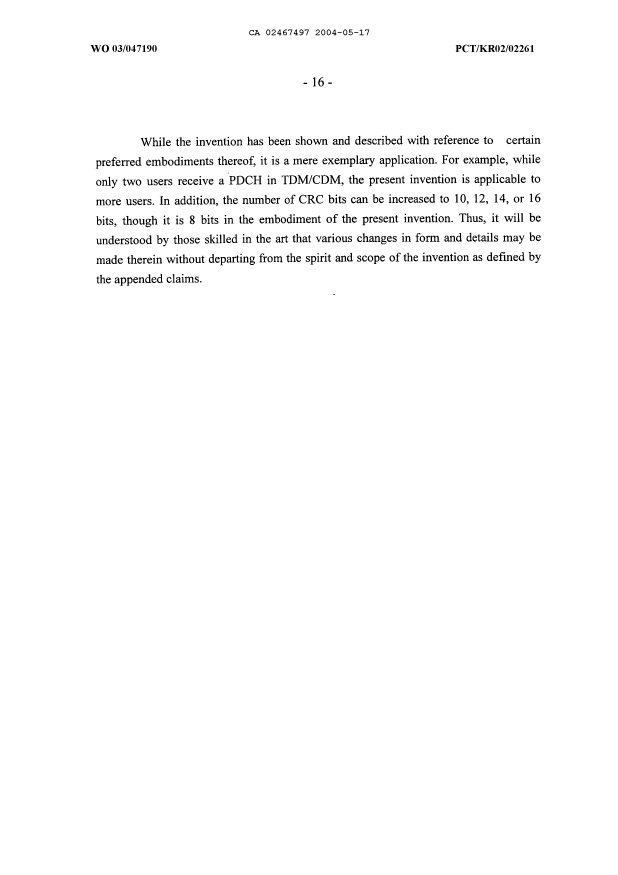 Document de brevet canadien 2467497. Description 20040517. Image 16 de 16