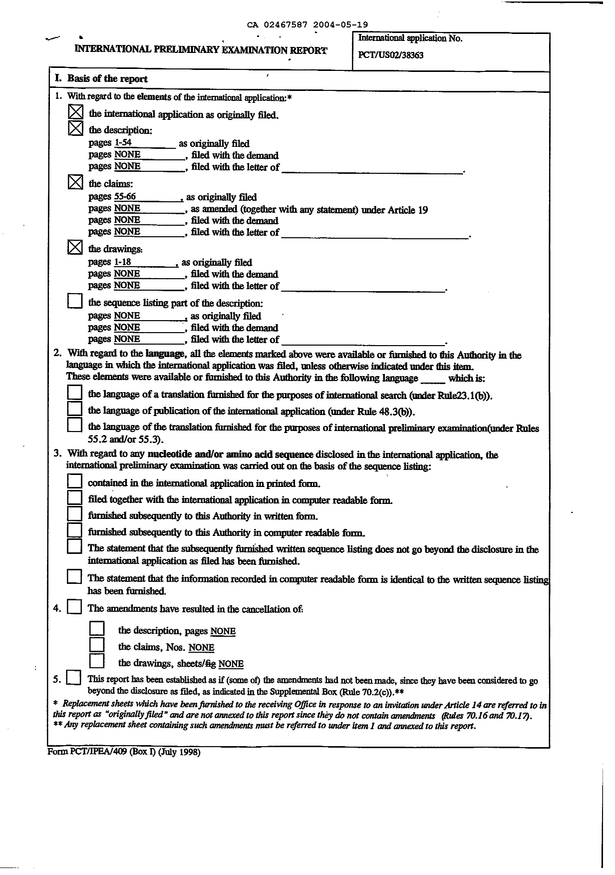 Canadian Patent Document 2467587. PCT 20040519. Image 2 of 3