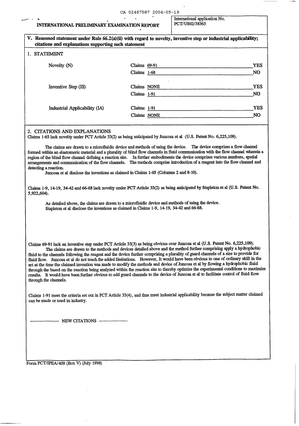 Document de brevet canadien 2467587. PCT 20040519. Image 3 de 3