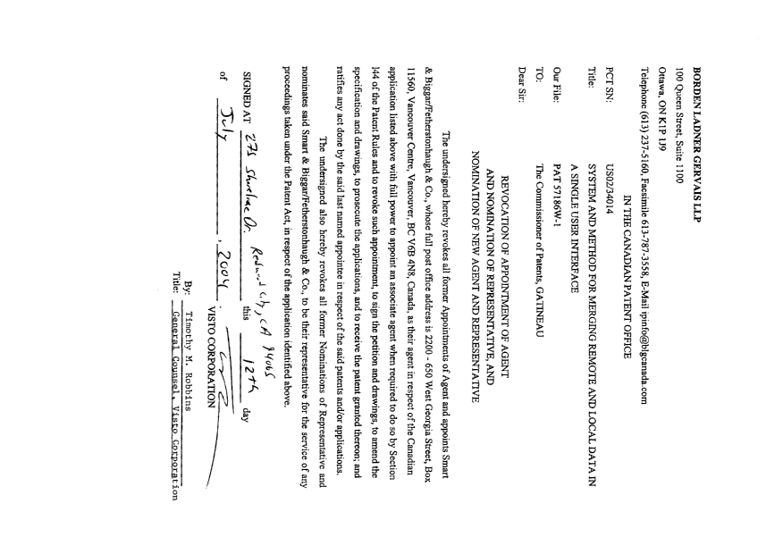 Canadian Patent Document 2467826. Correspondence 20040825. Image 2 of 2