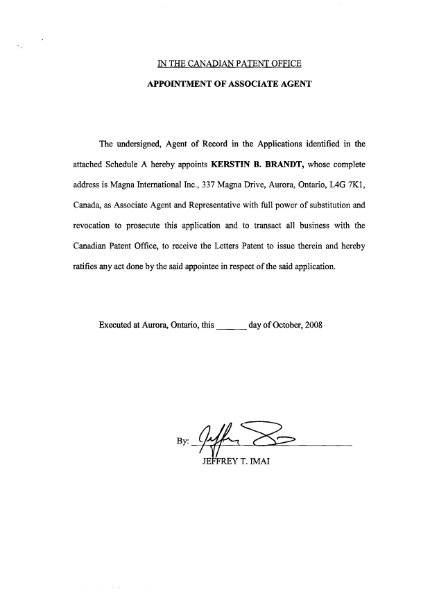 Document de brevet canadien 2469497. Correspondance 20081008. Image 2 de 17