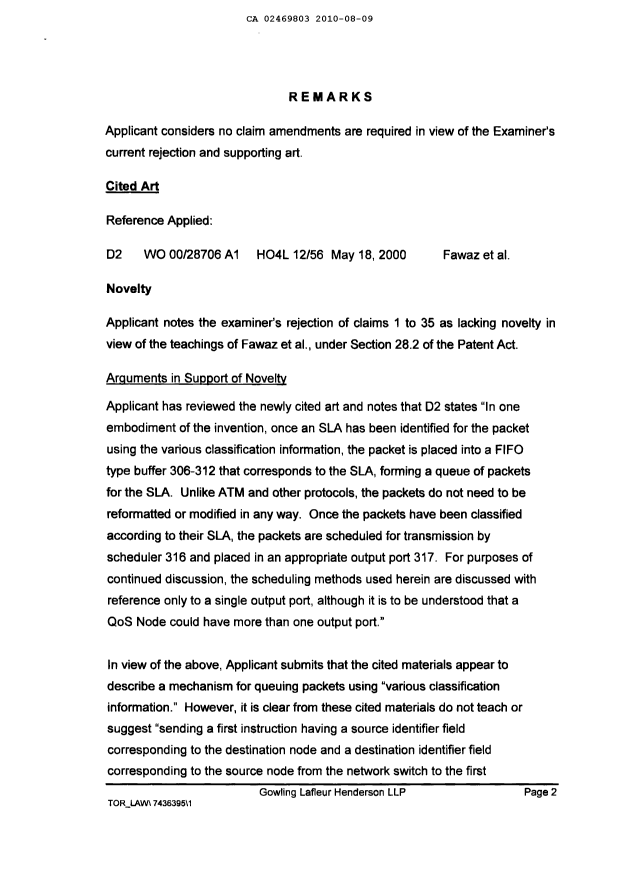 Document de brevet canadien 2469803. Poursuite-Amendment 20091209. Image 2 de 4