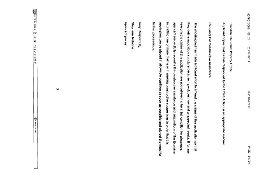 Document de brevet canadien 2470145. Poursuite-Amendment 20051205. Image 3 de 4