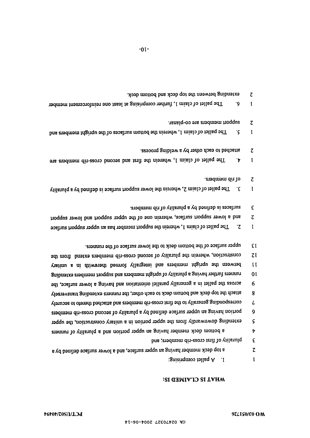 Document de brevet canadien 2470327. Revendications 20040614. Image 1 de 5