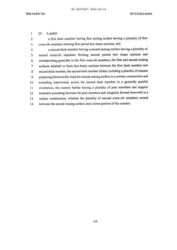 Document de brevet canadien 2470327. Revendications 20040614. Image 5 de 5