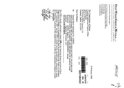 Canadian Patent Document 2470547. Correspondence 20080229. Image 1 of 1