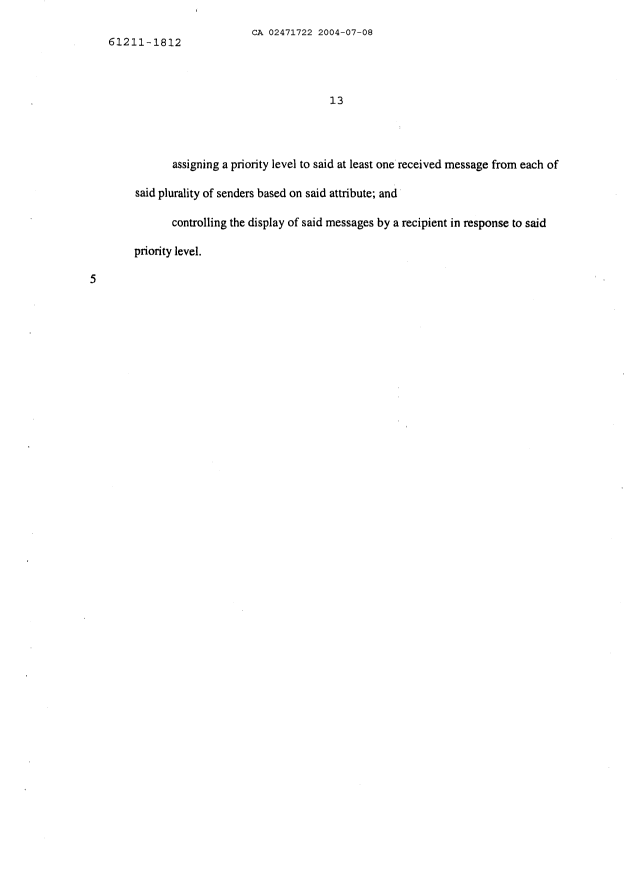 Canadian Patent Document 2471722. Prosecution-Amendment 20040708. Image 5 of 5