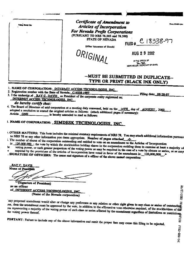Canadian Patent Document 2471722. Assignment 20050815. Image 6 of 6