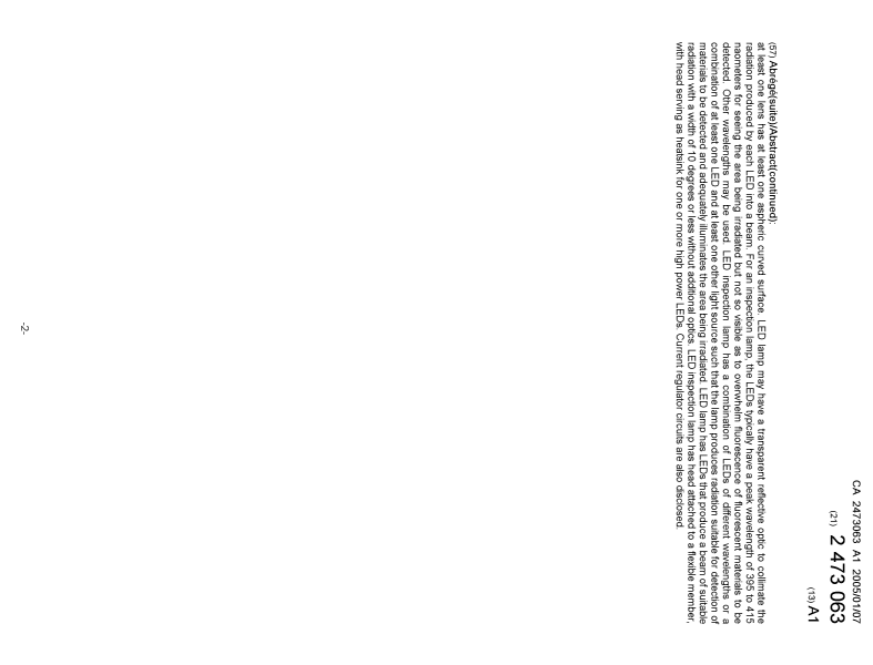 Document de brevet canadien 2473063. Page couverture 20031213. Image 2 de 2