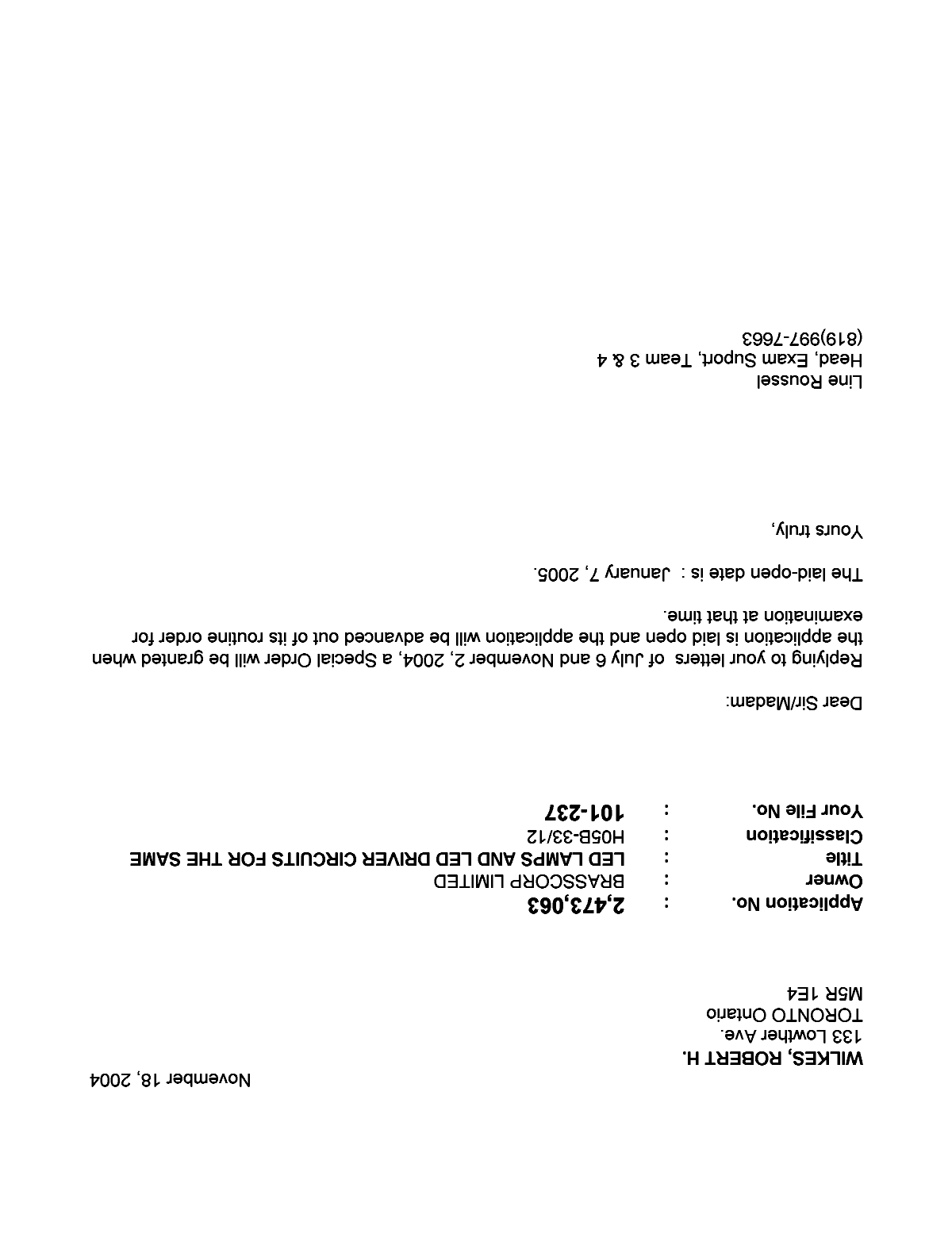 Document de brevet canadien 2473063. Poursuite-Amendment 20031218. Image 1 de 1