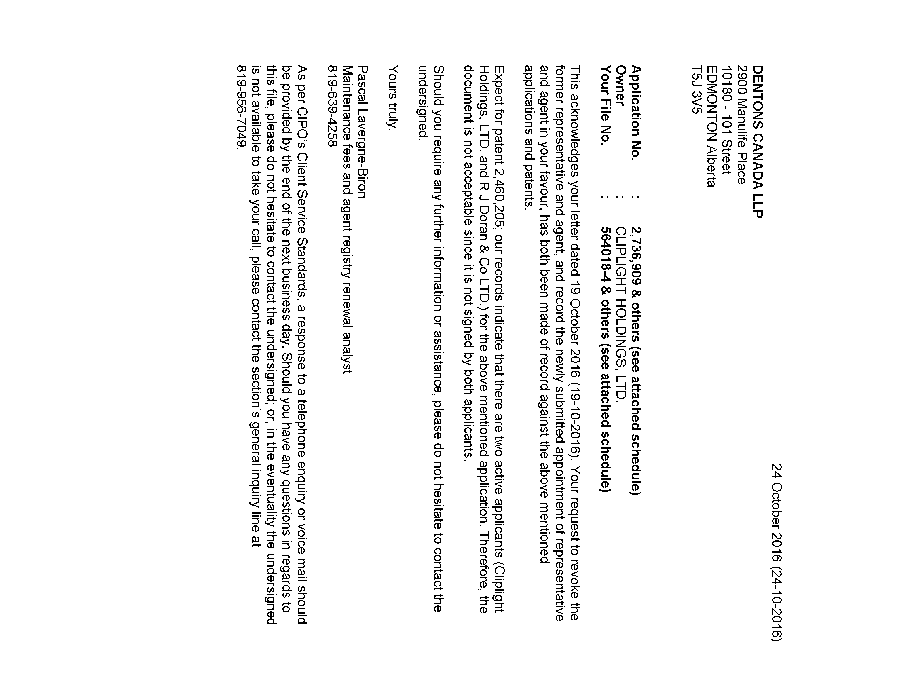 Canadian Patent Document 2473063. Correspondence 20151224. Image 1 of 2