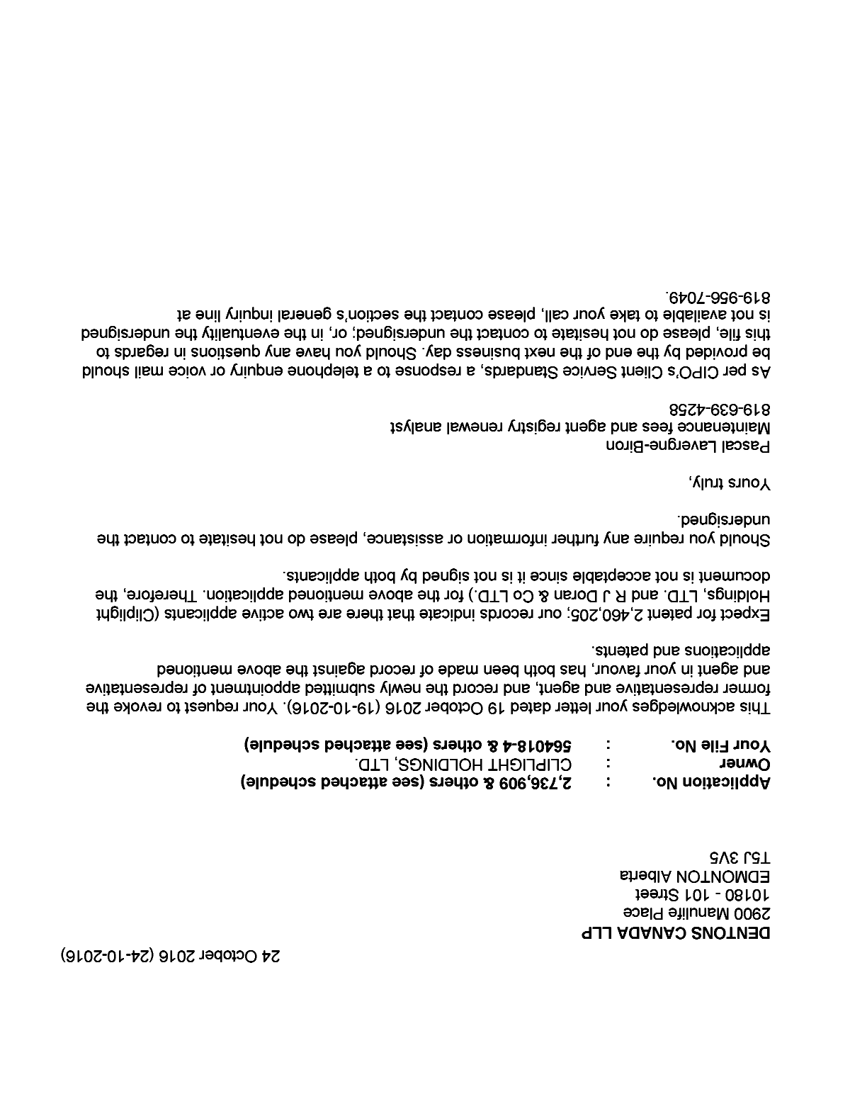 Canadian Patent Document 2473063. Correspondence 20151224. Image 1 of 2