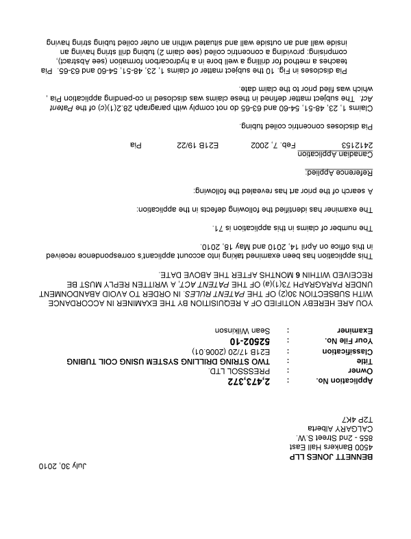 Canadian Patent Document 2473372. Prosecution-Amendment 20100730. Image 1 of 2