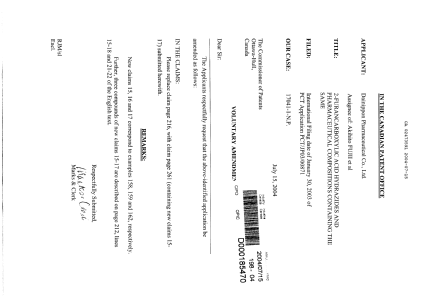 Canadian Patent Document 2473591. Prosecution-Amendment 20040715. Image 1 of 2
