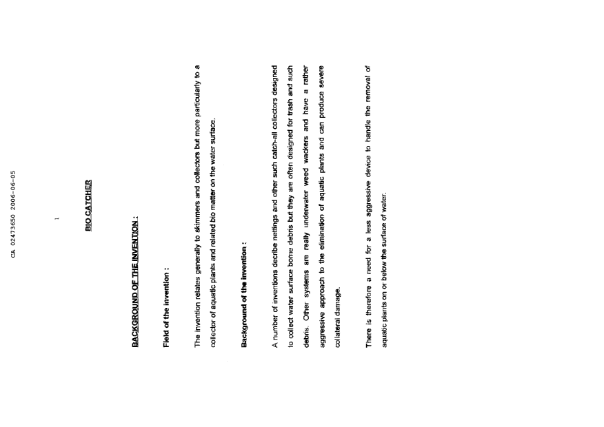 Document de brevet canadien 2473650. Description 20051205. Image 1 de 5