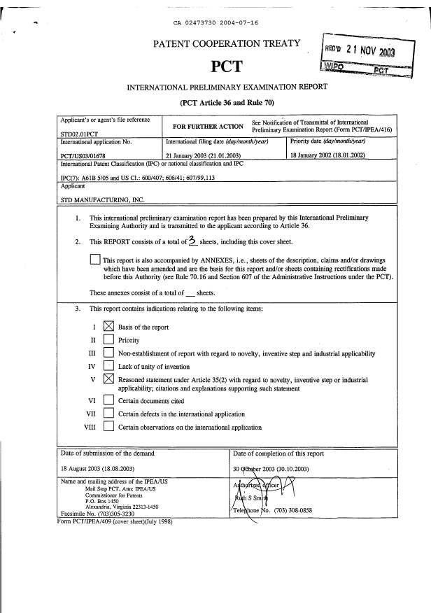 Document de brevet canadien 2473730. PCT 20040716. Image 2 de 5