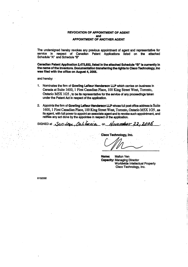 Canadian Patent Document 2473832. Correspondence 20051209. Image 3 of 5