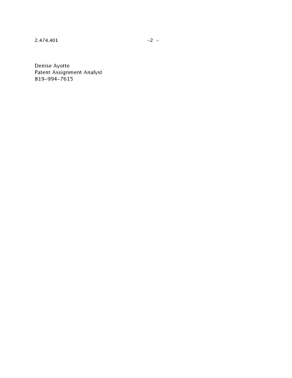 Document de brevet canadien 2474401. Correspondance 20090316. Image 2 de 2