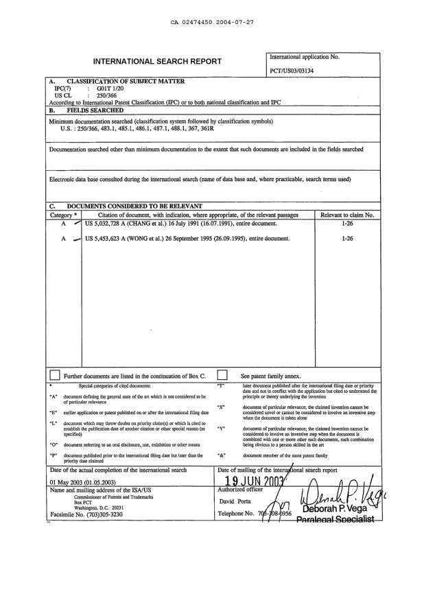 Document de brevet canadien 2474450. PCT 20040727. Image 6 de 6