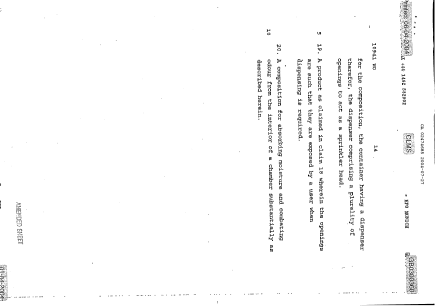Canadian Patent Document 2474685. Claims 20040727. Image 4 of 4