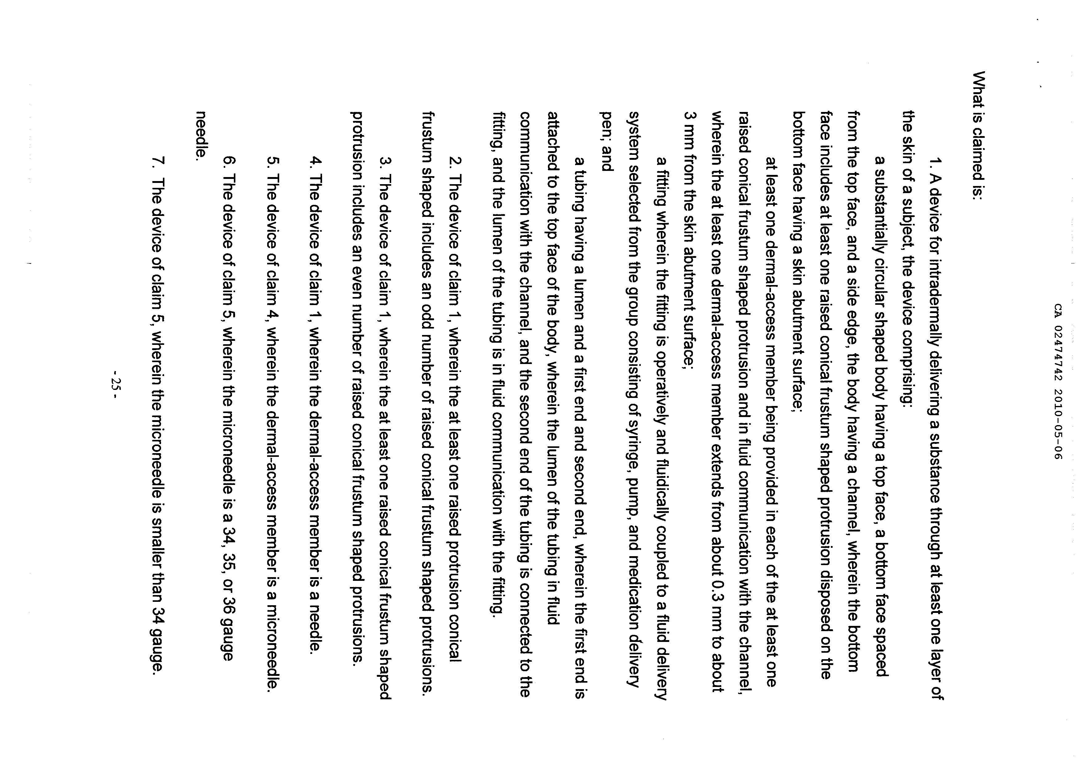 Document de brevet canadien 2474742. Revendications 20091206. Image 1 de 2