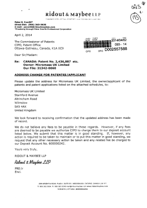 Document de brevet canadien 2474836. Cession 20140402. Image 1 de 7