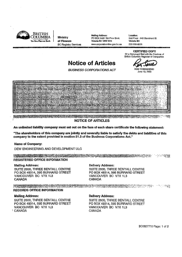 Document de brevet canadien 2474870. Cession 20090406. Image 2 de 6