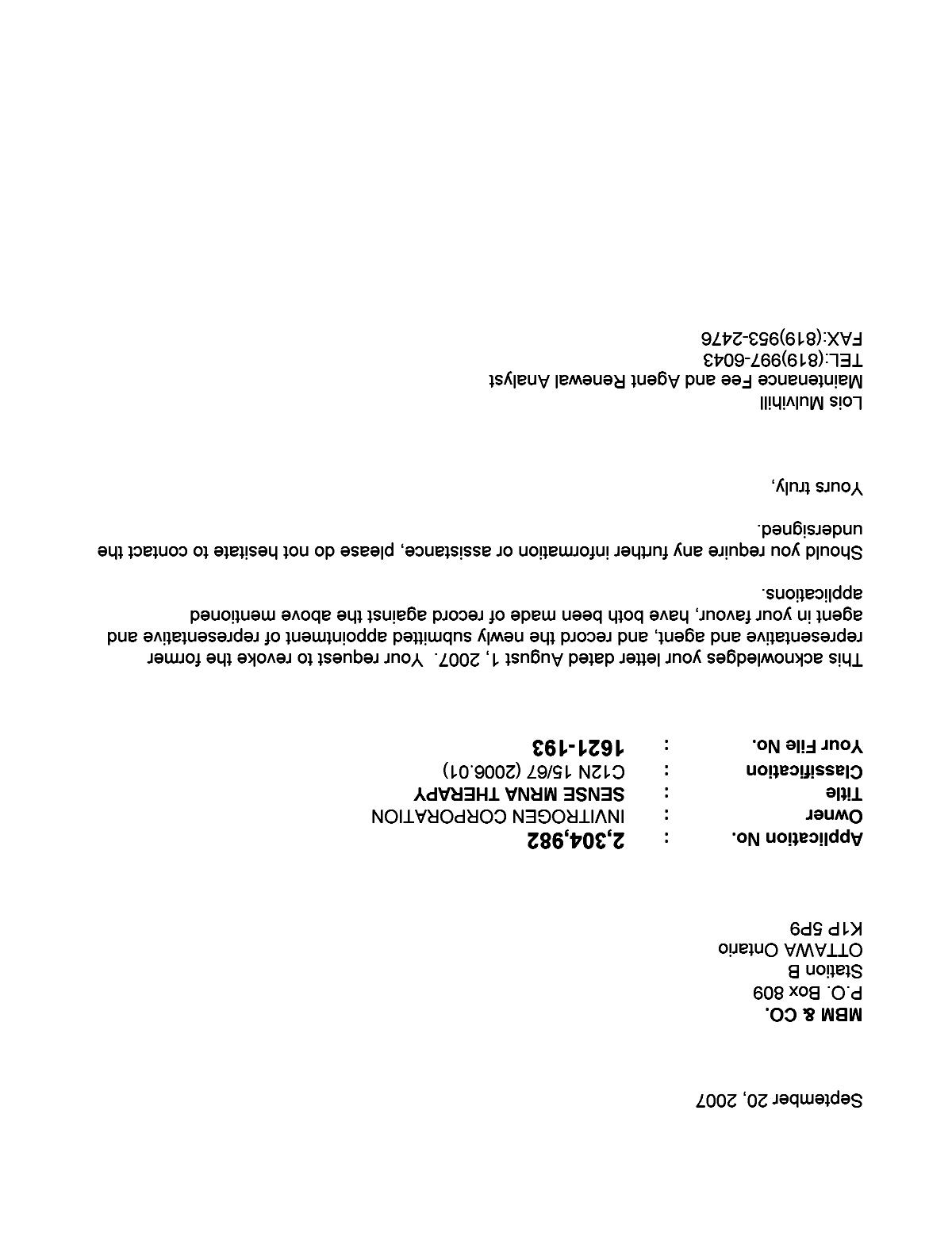 Canadian Patent Document 2475003. Correspondence 20061220. Image 1 of 1