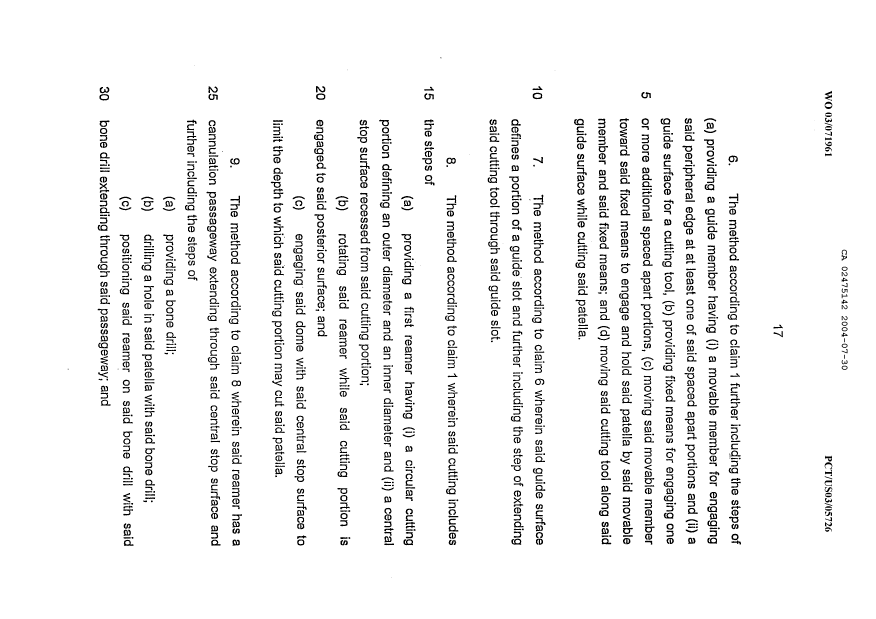 Document de brevet canadien 2475142. Revendications 20031230. Image 2 de 10