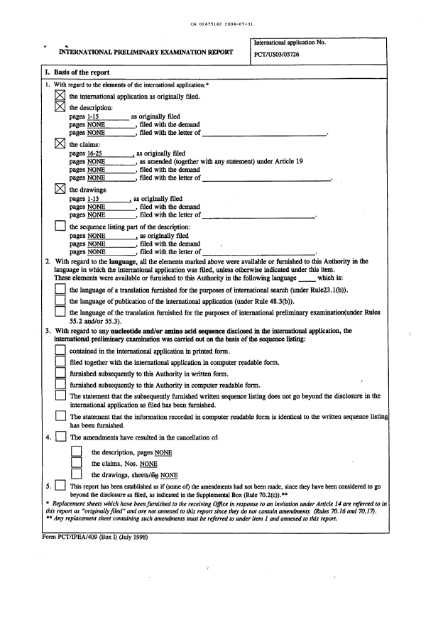 Document de brevet canadien 2475142. PCT 20040731. Image 2 de 4