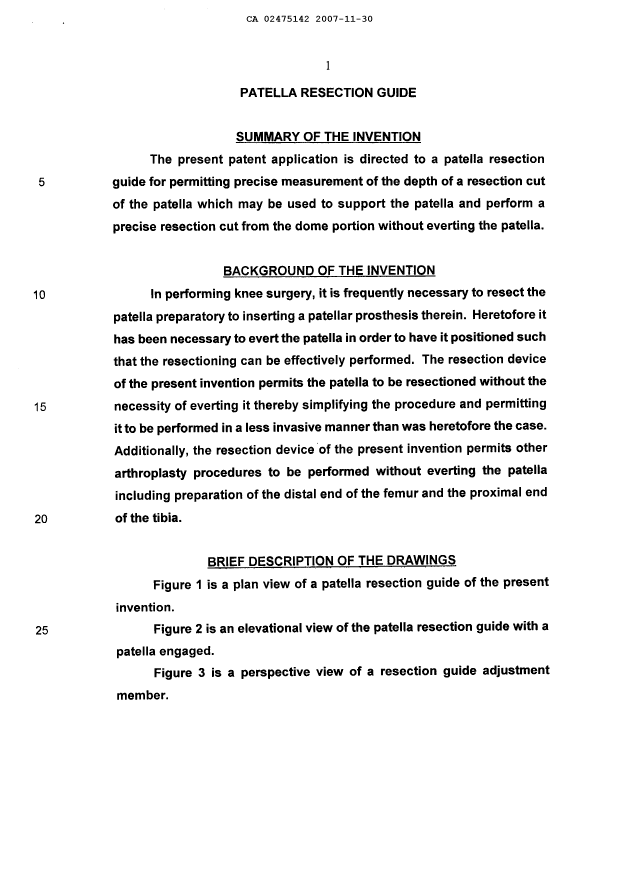 Document de brevet canadien 2475142. Description 20071130. Image 1 de 15