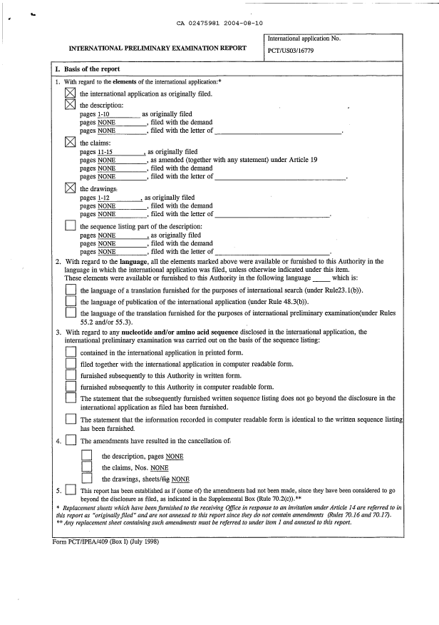 Document de brevet canadien 2475981. PCT 20040810. Image 2 de 7
