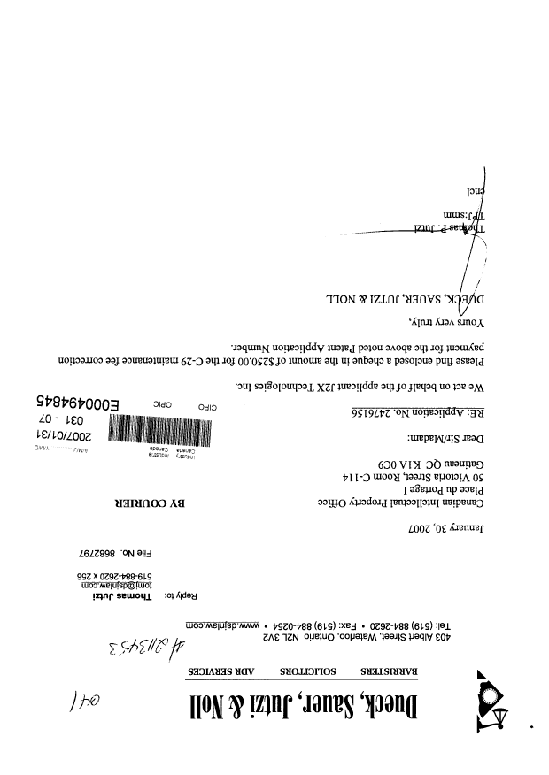 Canadian Patent Document 2476156. Prosecution-Amendment 20070131. Image 1 of 1