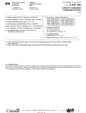 Canadian Patent Document 2476166. Cover Page 20111012. Image 1 of 1