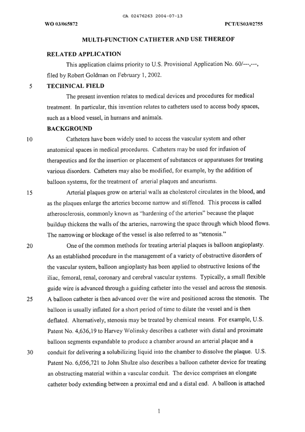 Canadian Patent Document 2476263. Description 20040713. Image 1 of 13