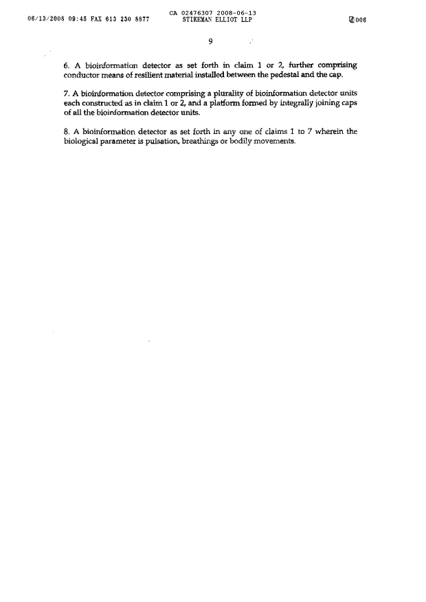 Document de brevet canadien 2476307. Poursuite-Amendment 20080613. Image 5 de 5