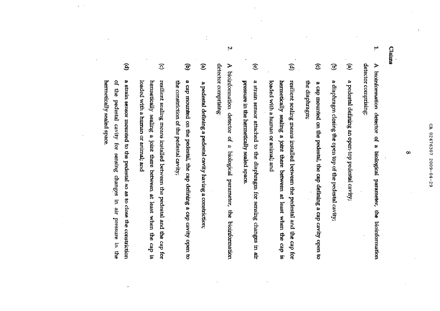 Document de brevet canadien 2476307. Revendications 20090429. Image 1 de 2