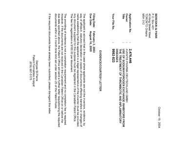Canadian Patent Document 2476446. Correspondence 20041018. Image 1 of 1