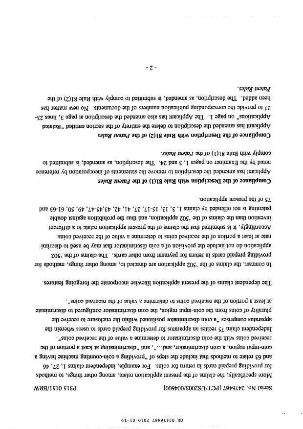 Document de brevet canadien 2476467. Poursuite-Amendment 20091219. Image 2 de 6