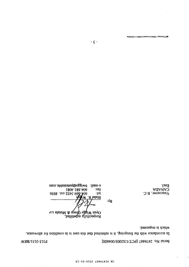 Canadian Patent Document 2476467. Prosecution-Amendment 20091219. Image 3 of 6
