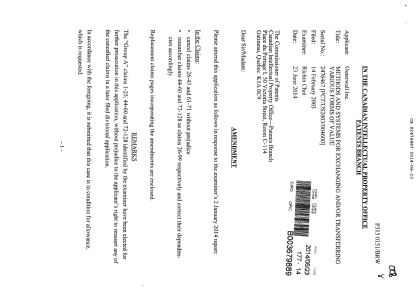 Document de brevet canadien 2476467. Poursuite-Amendment 20131223. Image 1 de 28
