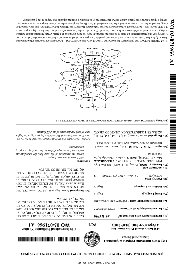 Canadian Patent Document 2477152. Abstract 20040824. Image 1 of 1