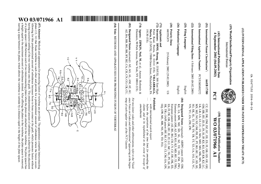 Document de brevet canadien 2477152. Abrégé 20040824. Image 1 de 1